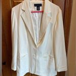 Preston & York White Linen Blazer Women’s size 10 Suit Jacket Photo 0