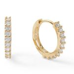 ✨Banger Cubic Zirconia Huggie Hoop Earrings in 10K Solid Gold✨ Gold Photo 0