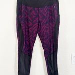 Danskin Now Purple and Black Performance Leggings Size L Photo 0
