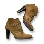 Ralph Lauren Collection Brown Suede Stacked Heel Buckle Detail Ankle Boots 8.5 Photo 0