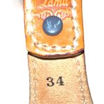 Tony Lama  tan leather tooled belt with silver etched design buckle! New!! Photo 6