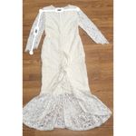 Alexis Off white lace midi Nadege Mermaid bride dress size small Photo 8