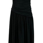 DKNY  Sparkly Knit Sleeveless Ruched Long A-Line Formal Gown Black Size 10 Photo 0