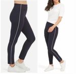 Spanx "The Perfect Pant Ankle Piped Skinny" Navy Blue Photo 9