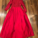 Elegant Vintage Red 70s Miss Elliette Long Sleeve Dress Christmas size Medium Photo 0