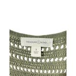 Treasure & Bond Crochet Knit V Neck Flutter Sleeve Mini Dress Olive Green Size S Photo 3