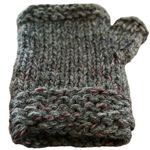 NEW Women’s Fingerless Gloves Mitts Wool Grey Gray Photo 3