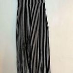 Diosa  Black and White Striped Off the Shoulder Jumpsuit. Photo 0