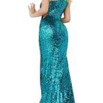 Jovani  Lilac Sequin One Shoulder Prom Pageant Gown 23076 Size 8 NWT Photo 8