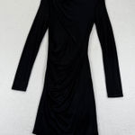 T Alexander Wang Black draped shiny jersey Ruched Mini Dress cocktail Sz‎ M READ Size M Photo 0