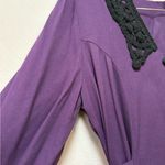 Vintage 90s Purple Midi Dress Lace Collar Long Sleeve Tie Waist Lisa II Size 12 Photo 10