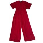 Reformation Women’s Swiss Red Short Sleeve V-Neck Wide Leg Jumpsuit Size 10 Photo 9