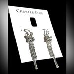 Charter Club NEW Dangle Drop EARRINGS SilverTone Knotted Serpentine Chain 2” Photo 5
