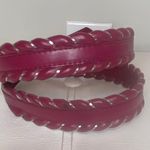 Justin  Magenta & Silver Braided Leather Belt Sz 32 Photo 2