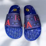Karl Lagerfeld NEW  Tylee Blue Smoke Translucent Pool Slides Womens Size 8 Photo 2