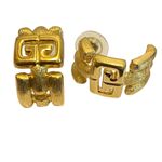 Givenchy Vintage 1980s  Double Logo Clip On Statement Earrings Runway Couture Photo 2