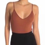 BP Ribbed Burnt Orange Bodysuit NWT V-Neck Tank Thong Stretch Photo 0