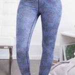 Aerie Blue and White High Waist Workout Leggings Small Photo 0