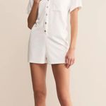 Z Supply  Terry Cloth Romper Lounge White Photo 0