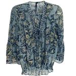 Kay Celine Blue Paisley Blouse Photo 3
