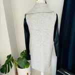 EXPRESS Shawl Collar Faux Leather Sleeve Zip Coat, Size Small, Gray/Black, NWOT Photo 6