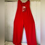 White House | Black Market  Vibrant Red Jumpsuit Photo 5