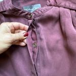 Michael Stars  Burgundy Band Collar Sleeveless Pleated Shoulder Shirt Dress Sz S Photo 6