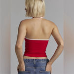 Urban Outfitters Red White BDG Joanna River Knit Crop Halter Top Photo 3