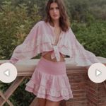 St. Tropez Sunday Saint Tropez Pink floral Margaux blouse with ruffles Size Medium Photo 2