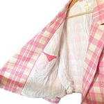 Anthropologie Maeve  Plaid Double Breasted Cropped Blazer Pink White Plus Size 3X Photo 5
