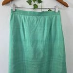 Vintage 100% Silk Mint Green Skirt Size 10 Photo 1
