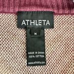 Athleta sweater jacket with floral print 100%cotton plum with lavender accents Photo 5