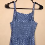 Old Navy  Women’s Linen Blend Blue Chambray White Polka Dots Tank Dress Photo 4