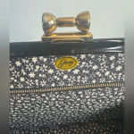 Garay Black Patent Leather Vinyl Satchel Purse Vintage‎ Photo 5