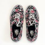 Vans Black Floral Lace Up Canvas Low Top Sneakers Shoes Size 8.5 Photo 5