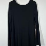 LUUKAA Long Sleeve Mesh Jersey Knit Lagenlook Dress Size 4 Black Photo 3