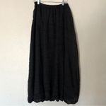 Max Mara  Pianoforte Crinkle Maxi Skirt Bubble Hem Black Vintage‎ Photo 5