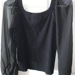 Lulus Black  Top With Puffy Sleeves Photo 1