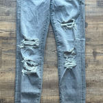 American Eagle Womens Gray Super High Rise Jegging Jeans Distressed Size 6 Long Photo 0
