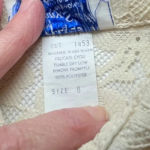 Vintage Sunny South Dallas Lace Blouse 80s Sheer Floral Ruffle Pearl Button Sz 8 Photo 2