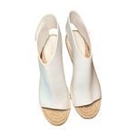 CELINE White Leather Espadrille Wedge Sandals, Size 36 (US 5.5/6) Photo 2