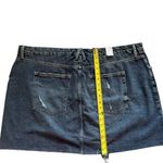 Good American  plus size indigo distressed frayed hem denim mini skirt sz 20 Photo 3