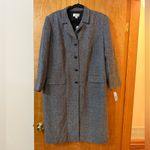 Talbots Long Coat Gray Herringbone Lined Lightweight Acrylic NWT Vintage 16W Photo 13