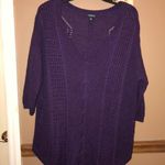 Torrid Lurex Pointelle Tunic Sweater Wool Blend Metallic Purple 0 Photo 1