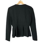 Topshop  Black Ruffle Front Peplum Front Zip Jacket 6 Photo 3