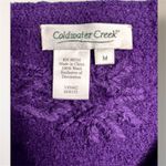 Coldwater Creek Purple 100% Wool Embroidered Button Front Floral Cardigan VTG M Photo 5