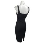 ZARA  Black Sleeveless Square Neck Back Slit Stretch Tank Midi Bodycon Dress Sz S Photo 1