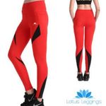 Lotus leggings Lotus red and black leggings size large Photo 1