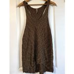 Free People  Chevron Sweater Tank‎ Size M Brown Knit Cotton Relaxed Slouchy Boho Photo 2