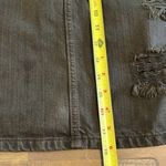 LF Carmar Skirt Olive Green Denim Distressed Mini Skirt Size 28 Edgy Rocker Goth Size M Photo 6